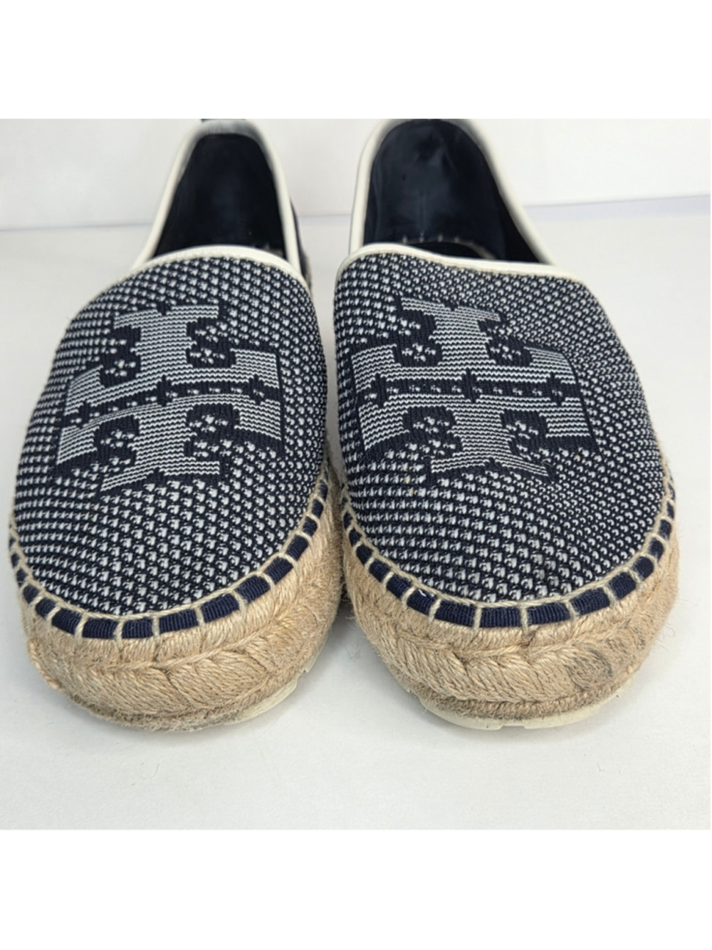 Tory Burch Miranda Navy Lug Sole Platform Espadrille Shoes Women's Size 10 - Picture 8 of 11